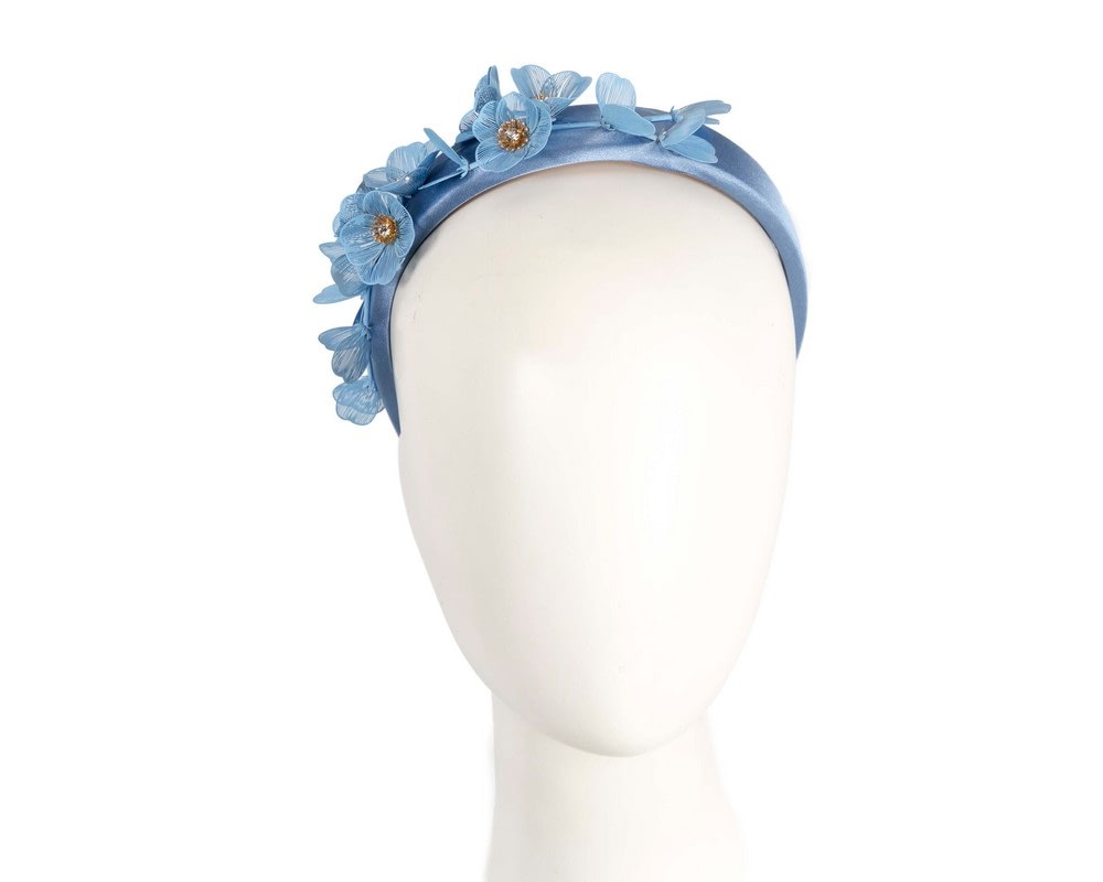 Fascinators Online - Australian Made Light Blue floral fascinator headband