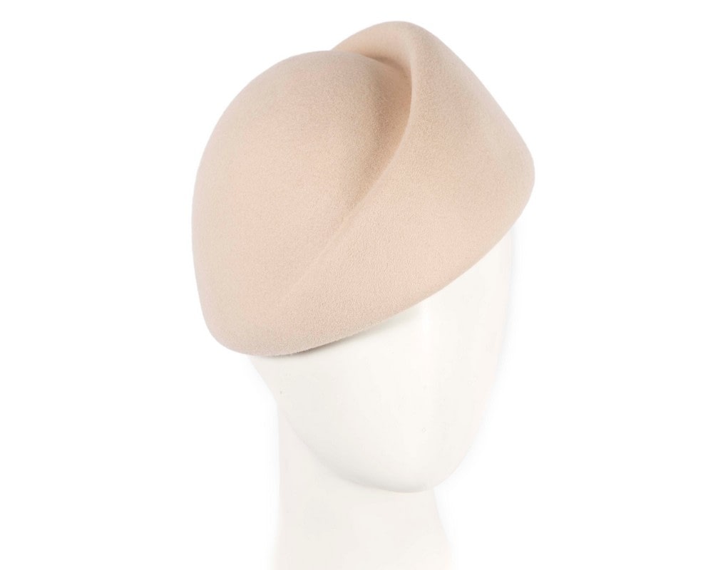 Fascinators Online - Designers nude felt winter fashion hat by Max Alexander