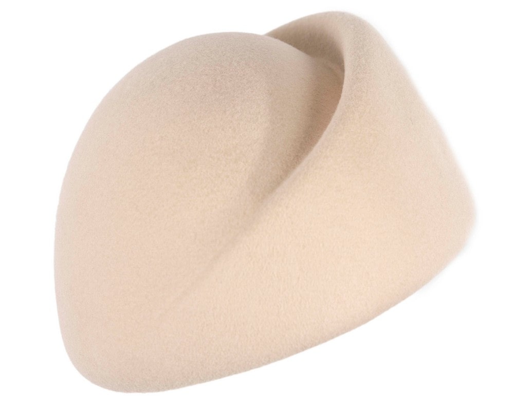 Fascinators Online - Designers nude felt winter fashion hat by Max Alexander