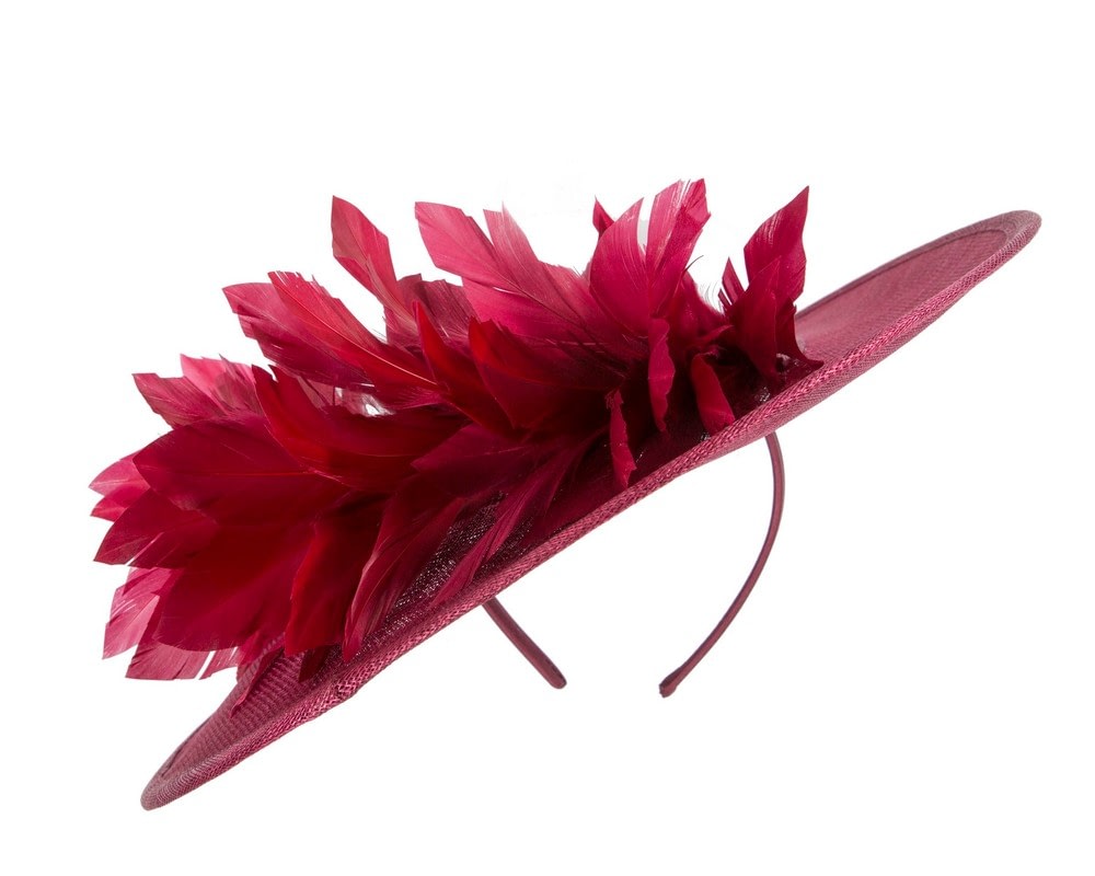 Large burgundy sinamay hat by Max Alexander - Image 6