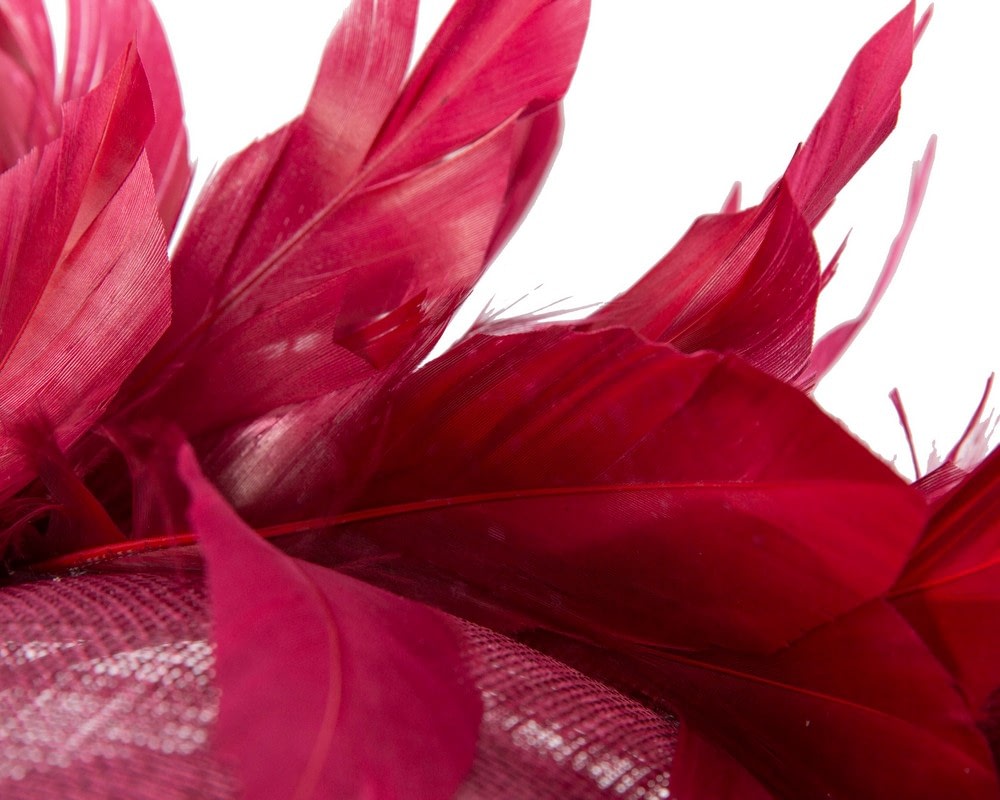 Large burgundy sinamay hat by Max Alexander - Image 5