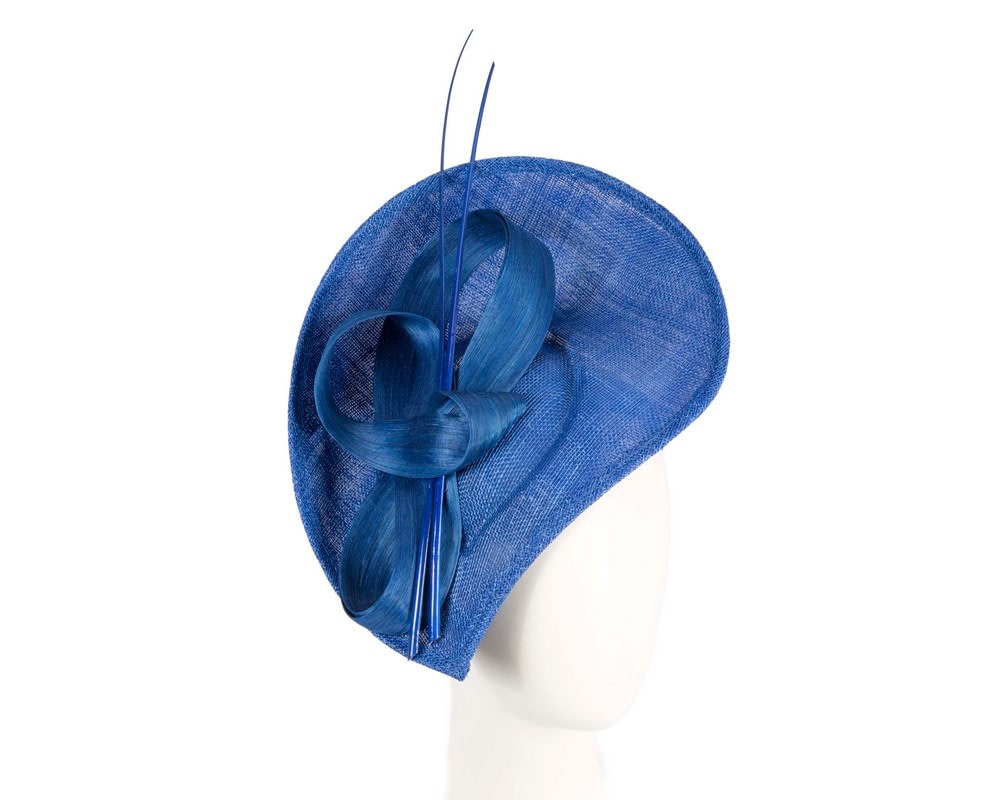 Fascinators Online - Bespoke royal blue sinamay fascinator by Max Alexander