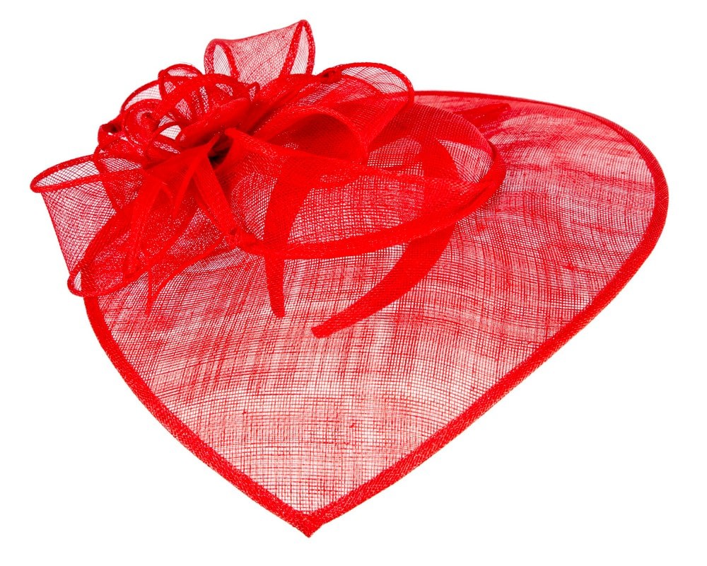 Wide brim red sinamay fascinator hat by Max Alexander - Image 4