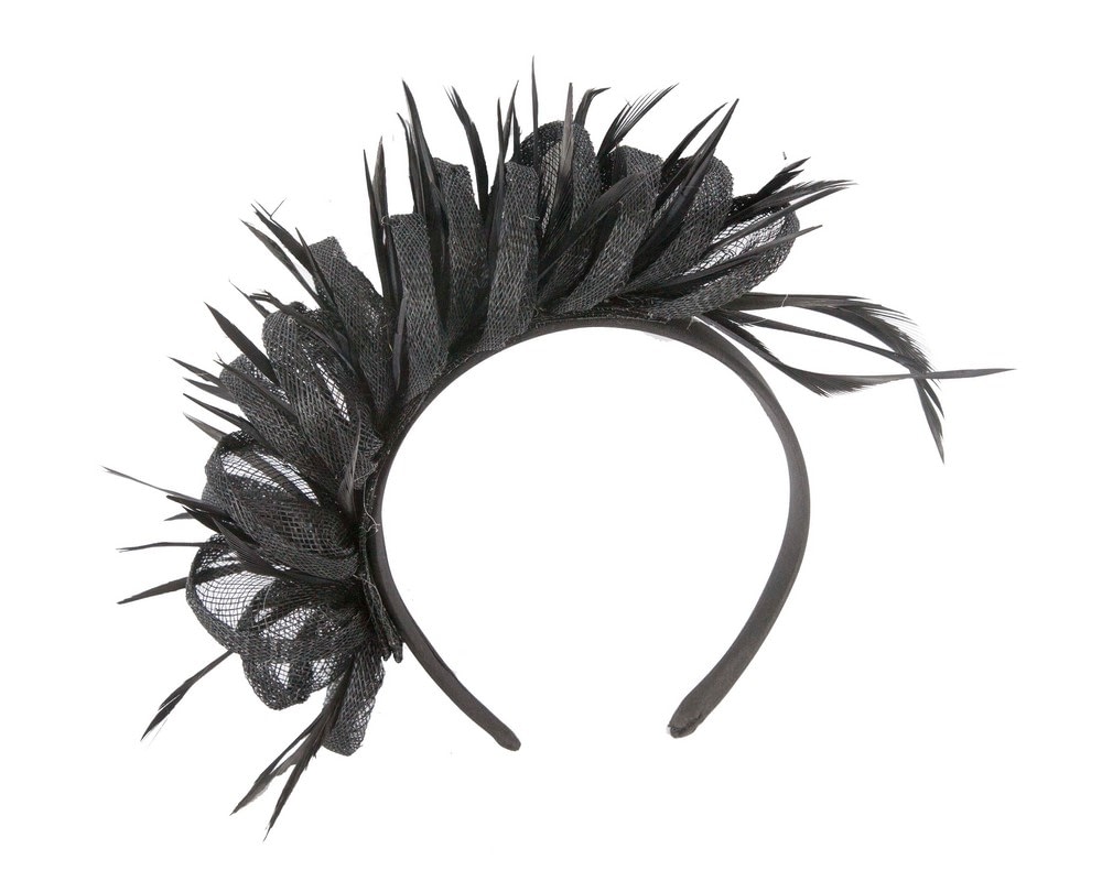 Black Feathered Headband by Max Alexander - Image 4