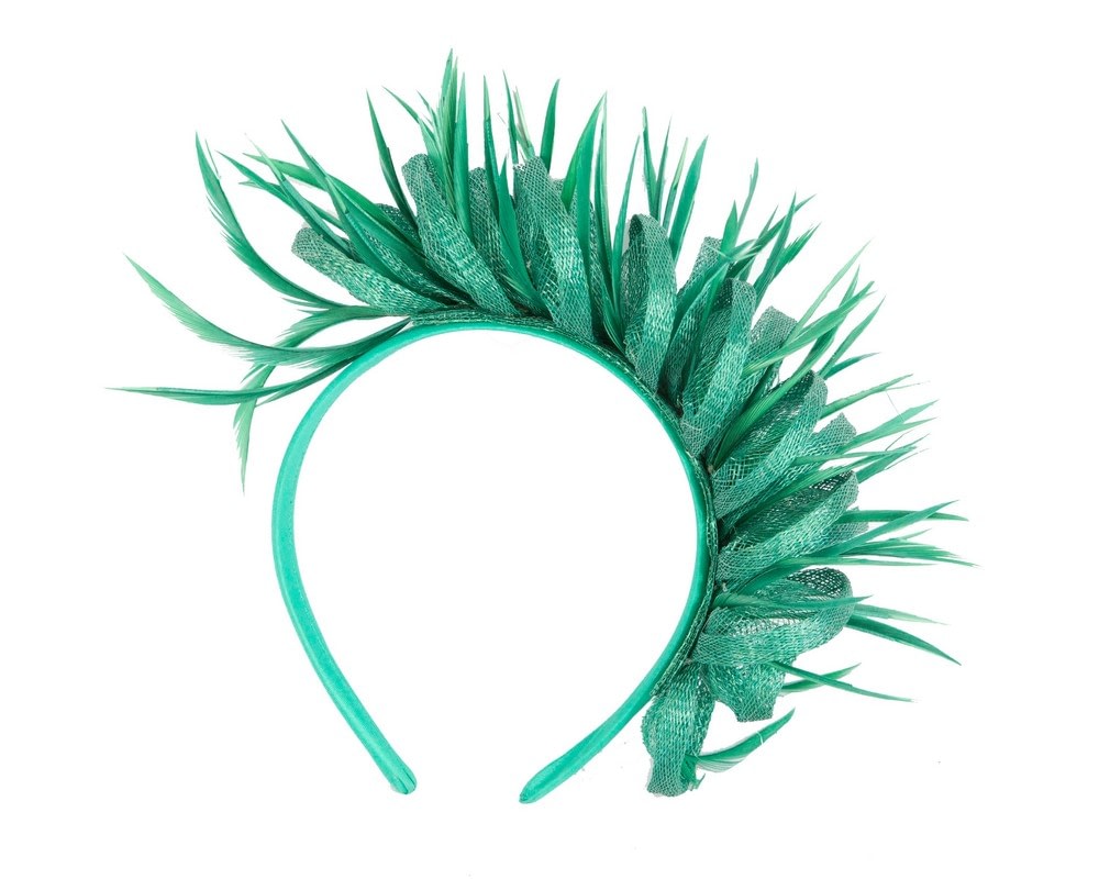 Fascinators Online - Green Feathered Headband by Max Alexander