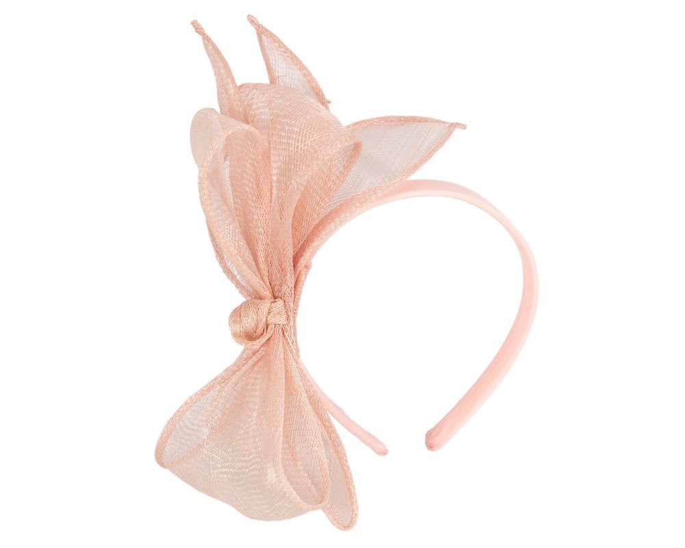 Fascinators Online - Max Alexander Elegant Blush Sinamay Bow Headband