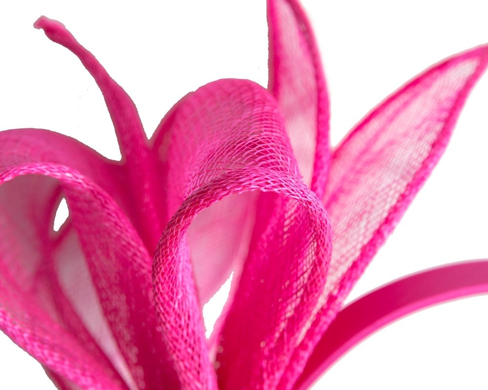 Max Alexander Elegant Fuchsia Sinamay Bow Headband - Fascinators Online Max Alexander Elegant Fuchsia Sinamay Bow Headband - Image 3