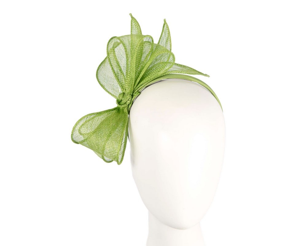 Fascinators Online - Max Alexander Elegant Green Sinamay Bow Headband