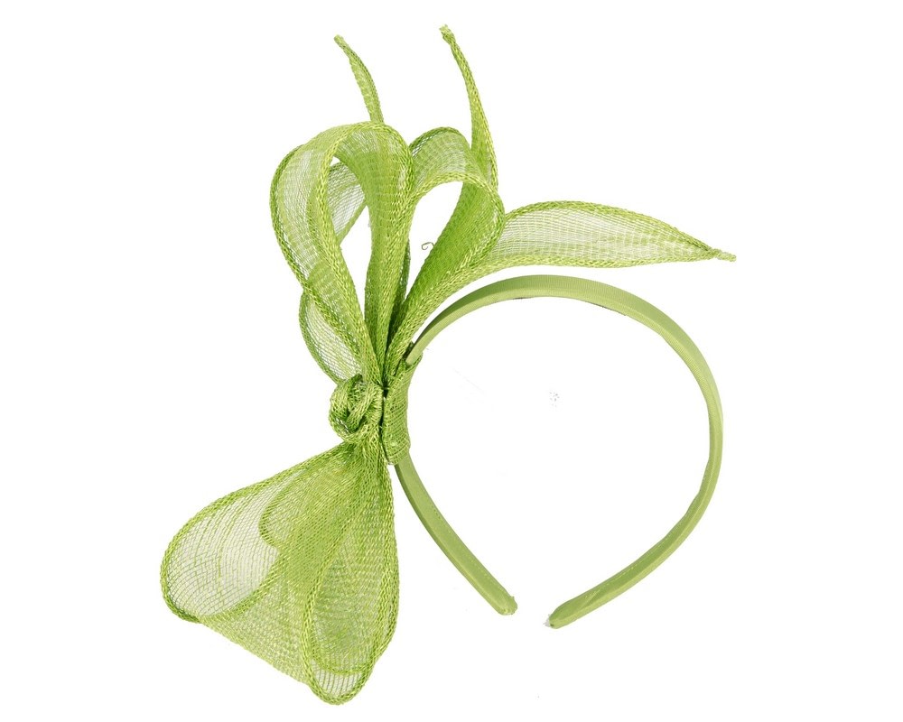 Fascinators Online - Max Alexander Elegant Green Sinamay Bow Headband