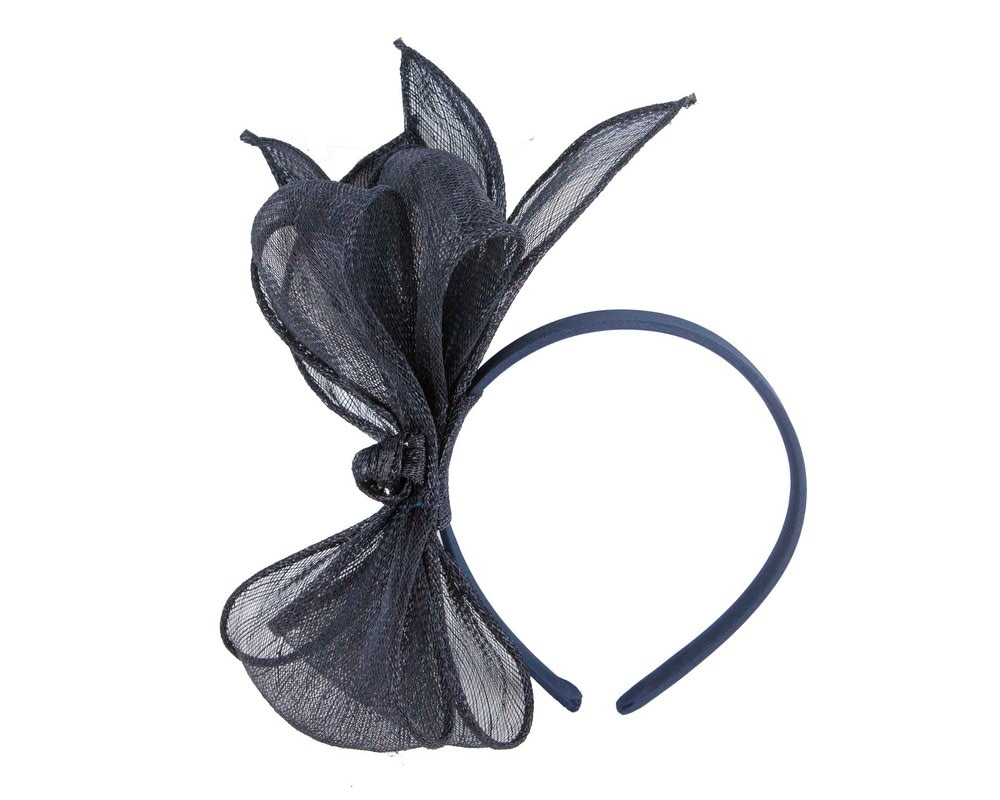 Fascinators Online - Max Alexander Elegant Navy Sinamay Bow Headband