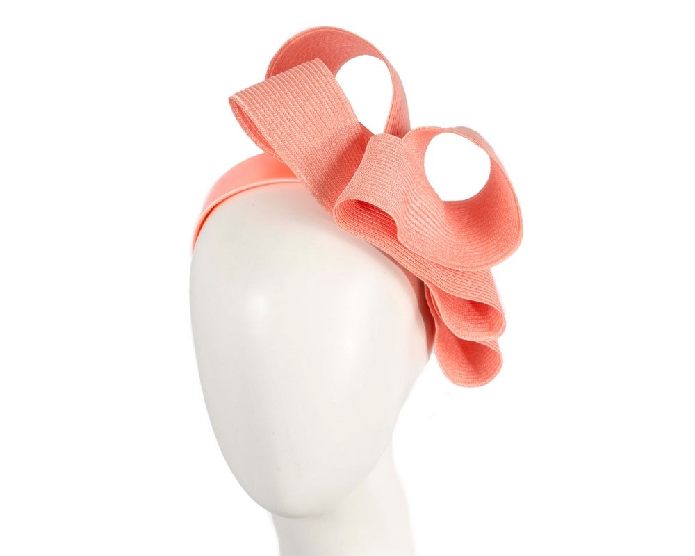 Fascinators Online - Bright Coral loops racing fascinator by Max Alexander