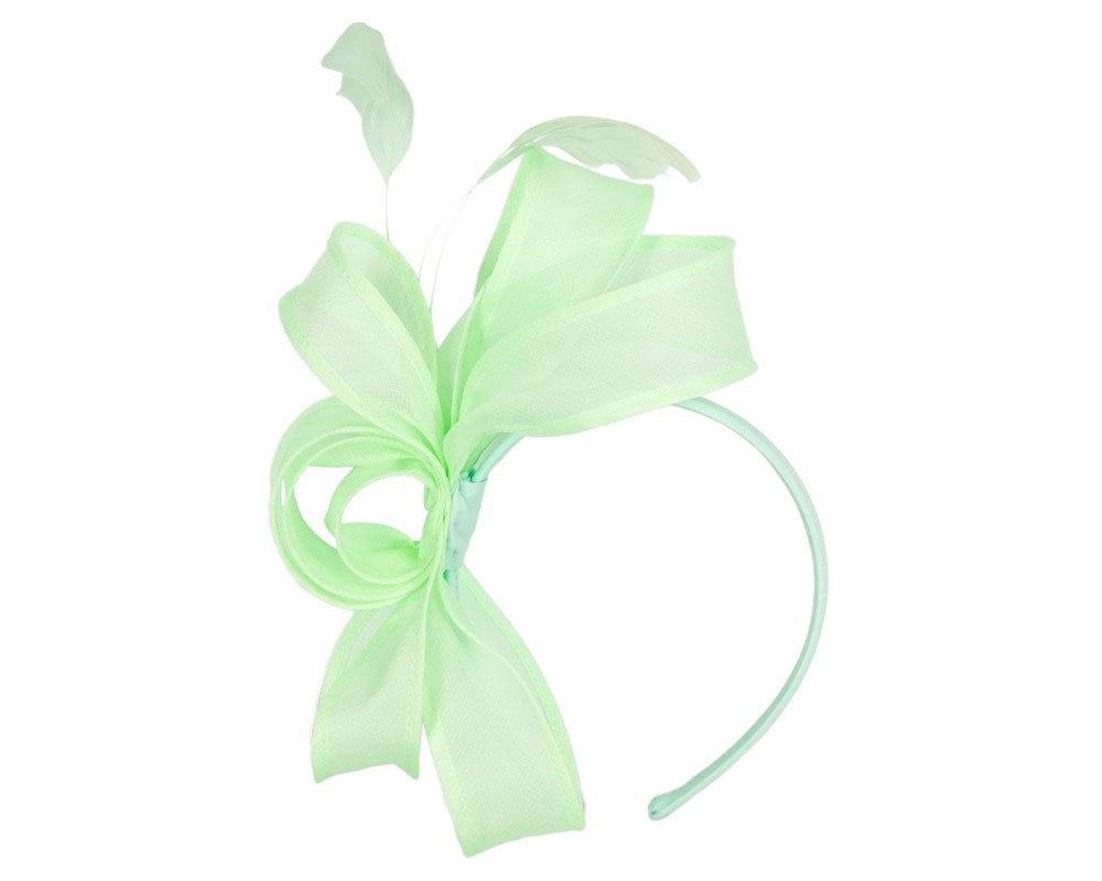 Fascinators Online - Small mint green racing fascinator by Max Alexander