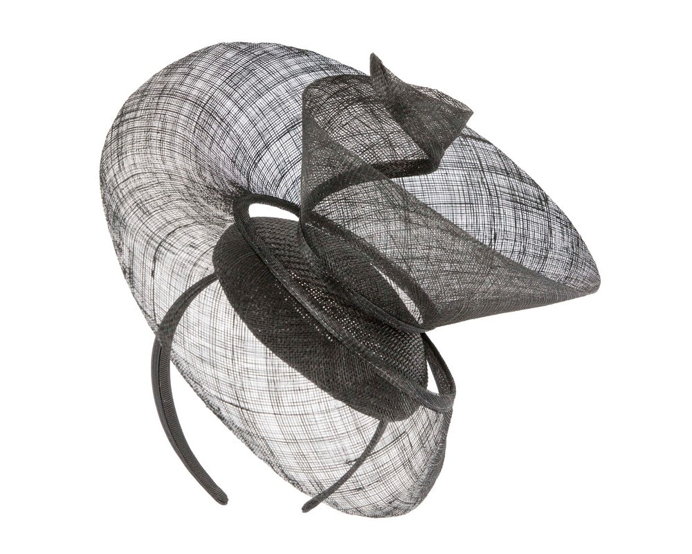 Fascinators Online - Bespoke black sinamay racing fascinator by Fillies Collection