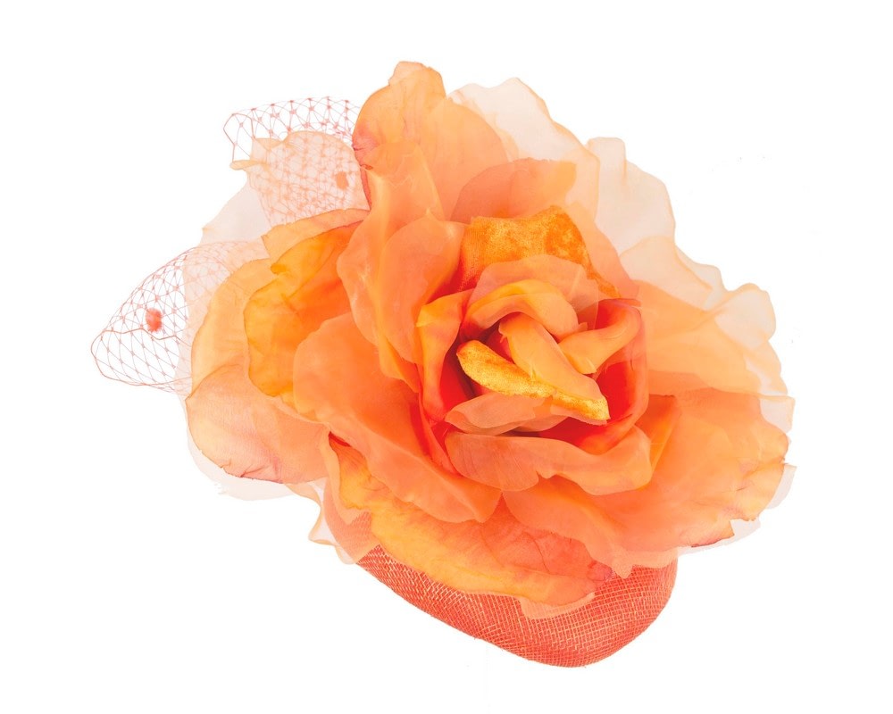 Fascinators Online - Stunning Orange Flower Fascinator by Fillies Collection