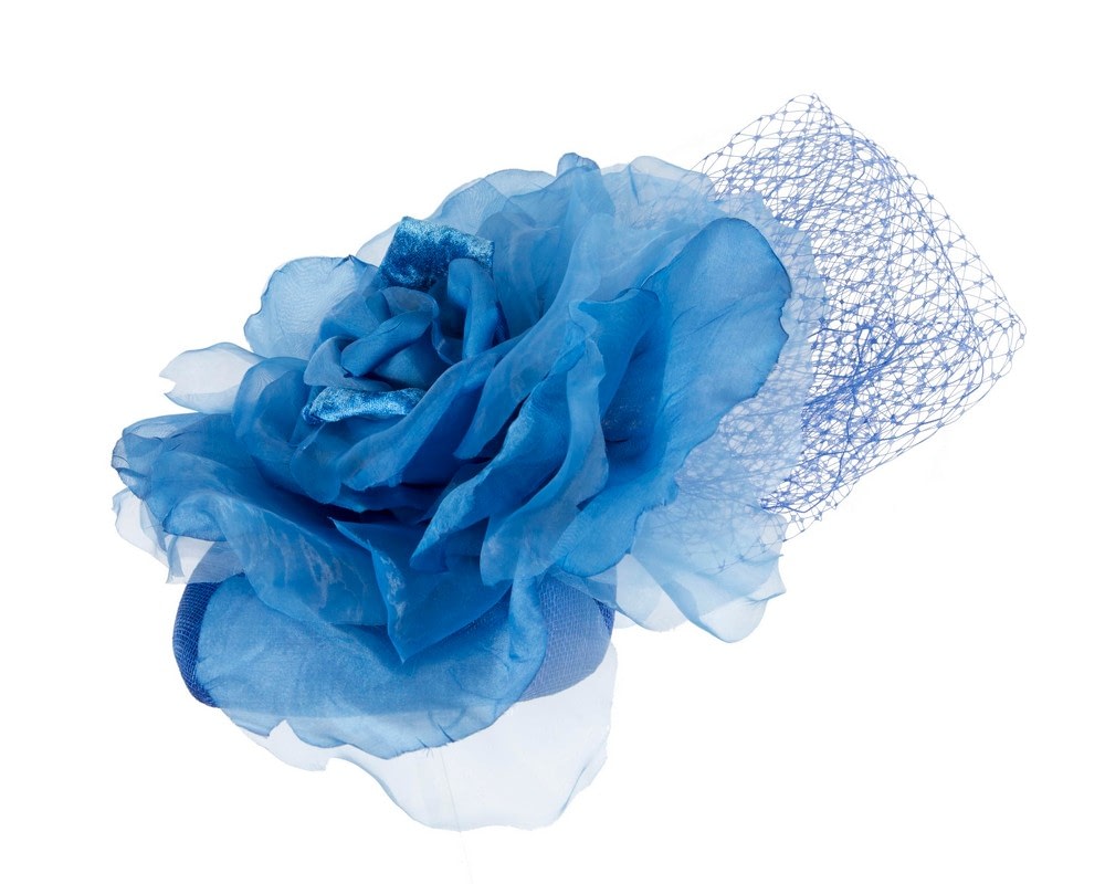 Stunning Royal Blue Flower Fascinator by Fillies Collection - Image 3