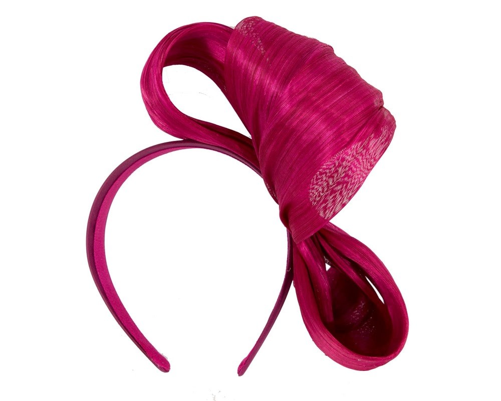 Magenta bow racing fascinator by Fillies Collection - Fascinators Online Magenta bow racing fascinator by Fillies Collection - Image 4