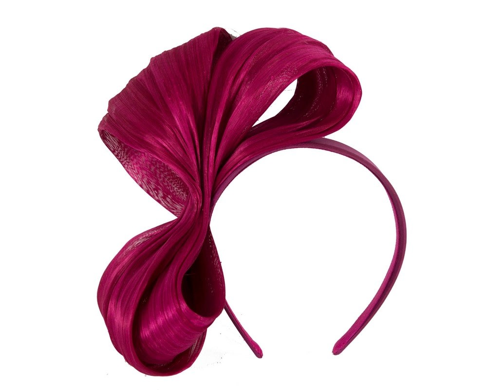 Fascinators Online - Magenta bow racing fascinator by Fillies Collection