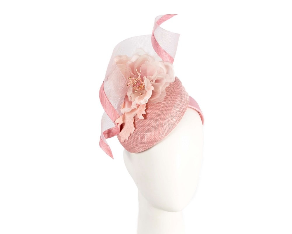 Fascinators Online - Bespoke pink spring racing pillbox fascinator