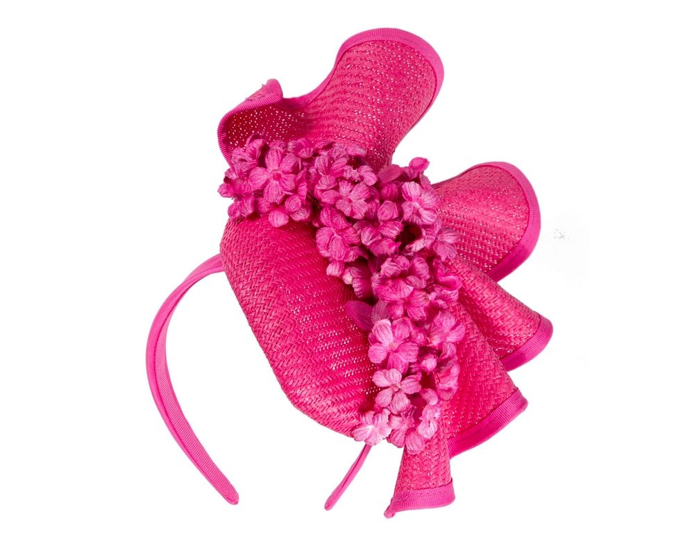 Fascinators Online - Bespoke fuchsia racing fascinator by Fillies Collection