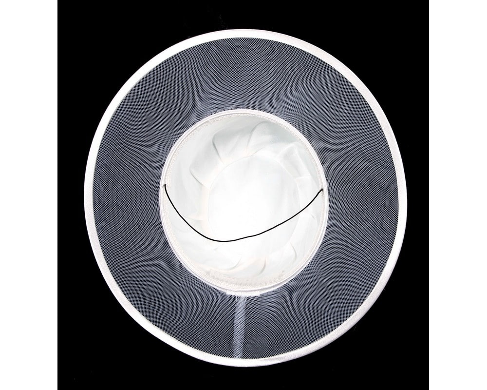 White boater hat by Cupids Millinery Melbourne - Fascinators Online White boater hat by Cupids Millinery Melbourne - Image 5