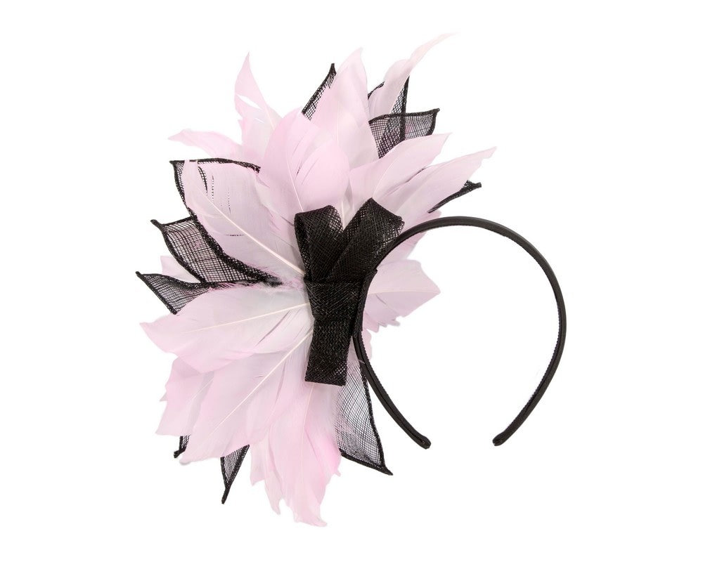 Max Alexander Floral Black & Pink Feather Fascinator - Fascinators Online Max Alexander Floral Black & Pink Feather Fascinator - Image 4