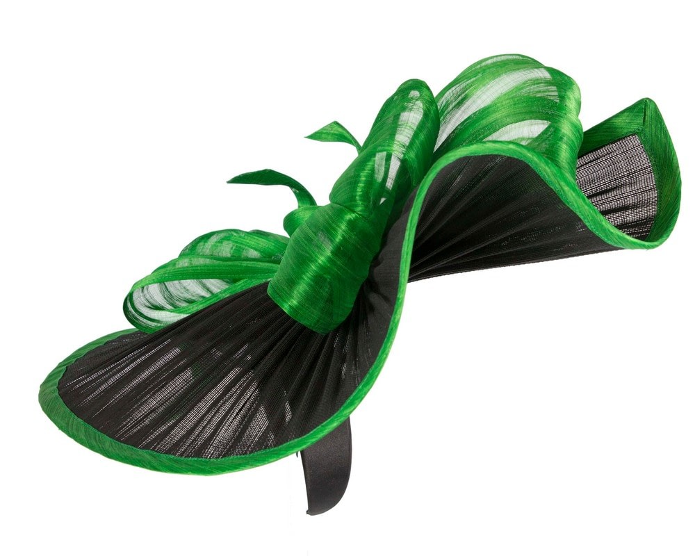 Tall Black & Green Fillies Collection Fascinator - Fascinators Online Tall Black & Green Fillies Collection Fascinator - Image 3