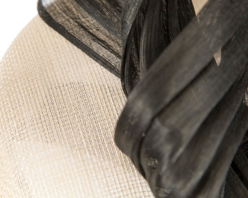 Cream & black pillbox with bow by Fillies Collection S307 - Image 5