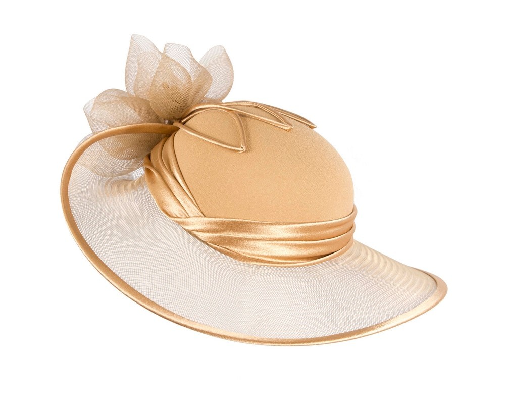 Custom Made Gold Special Occasion Hat - Fascinators Online Custom Made Gold Special Occasion Hat - Image 7