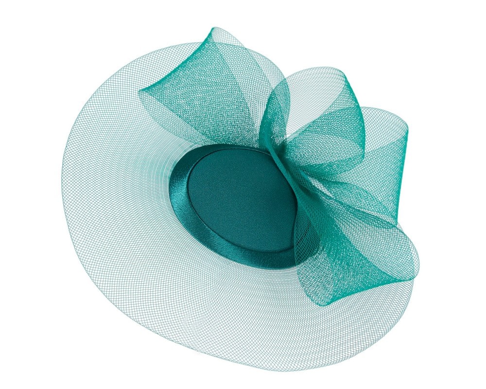 Fascinators Online - Teal green custom made Mother of the Bride cocktail hat