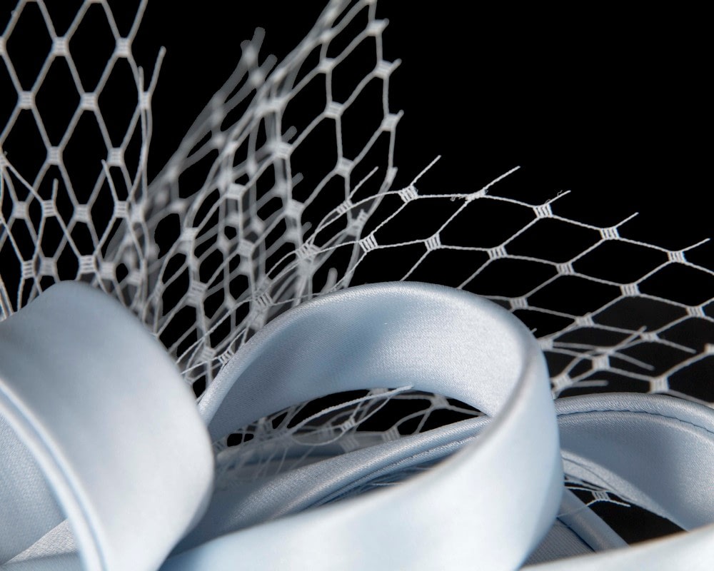 Custom made Light Blue pillbox Hat by Cupids Millinery - Fascinators Online Custom made Light Blue pillbox Hat by Cupids Millinery - Image 5