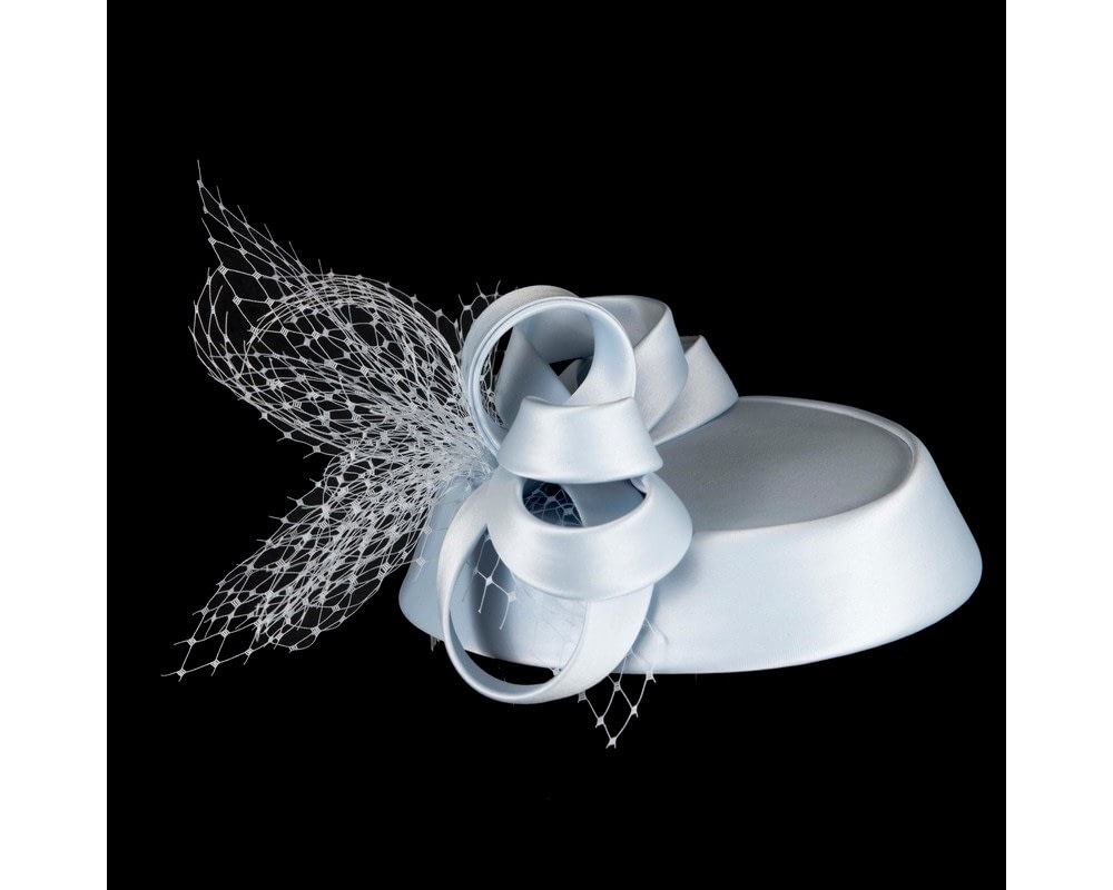 Custom made Light Blue pillbox Hat by Cupids Millinery - Fascinators Online Custom made Light Blue pillbox Hat by Cupids Millinery - Image 4