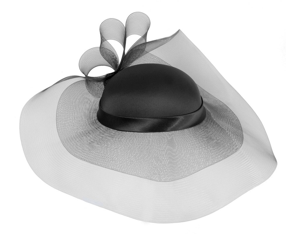 Custom made black wide brim hat by Fillies Collection - Image 4