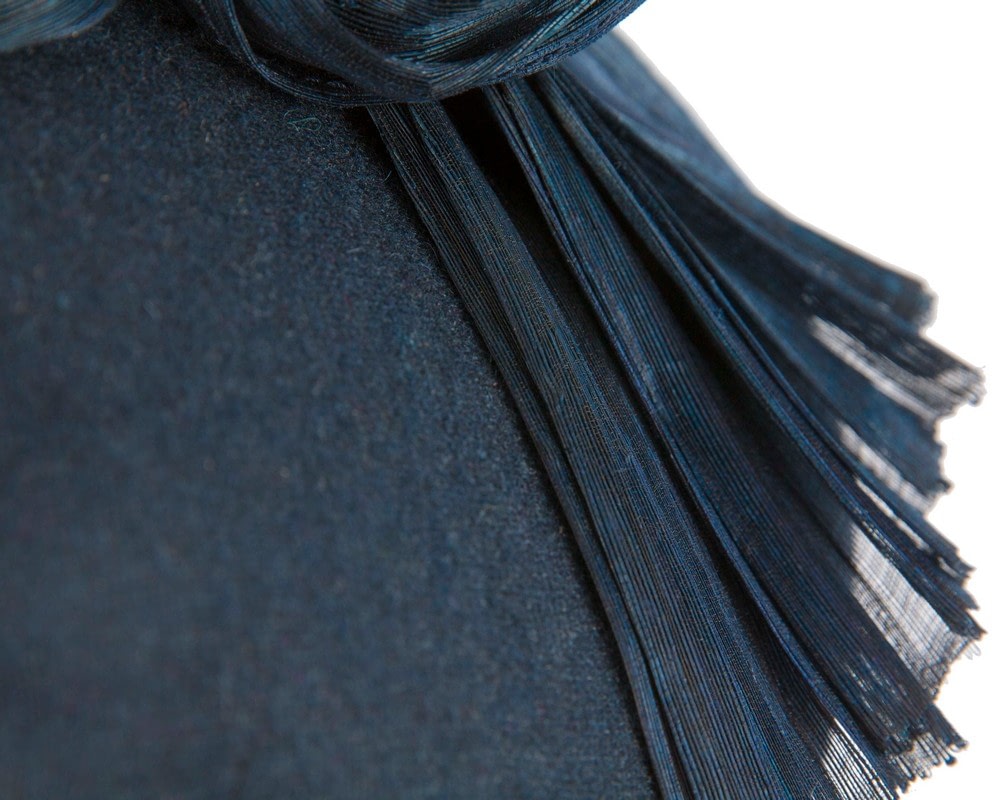 Exquisite navy winter racing fascinator by Fillies Collection - Image 5
