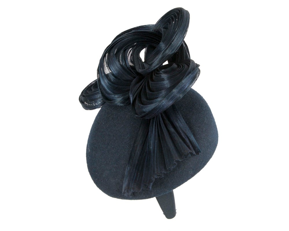 Exquisite navy winter racing fascinator by Fillies Collection - Image 3