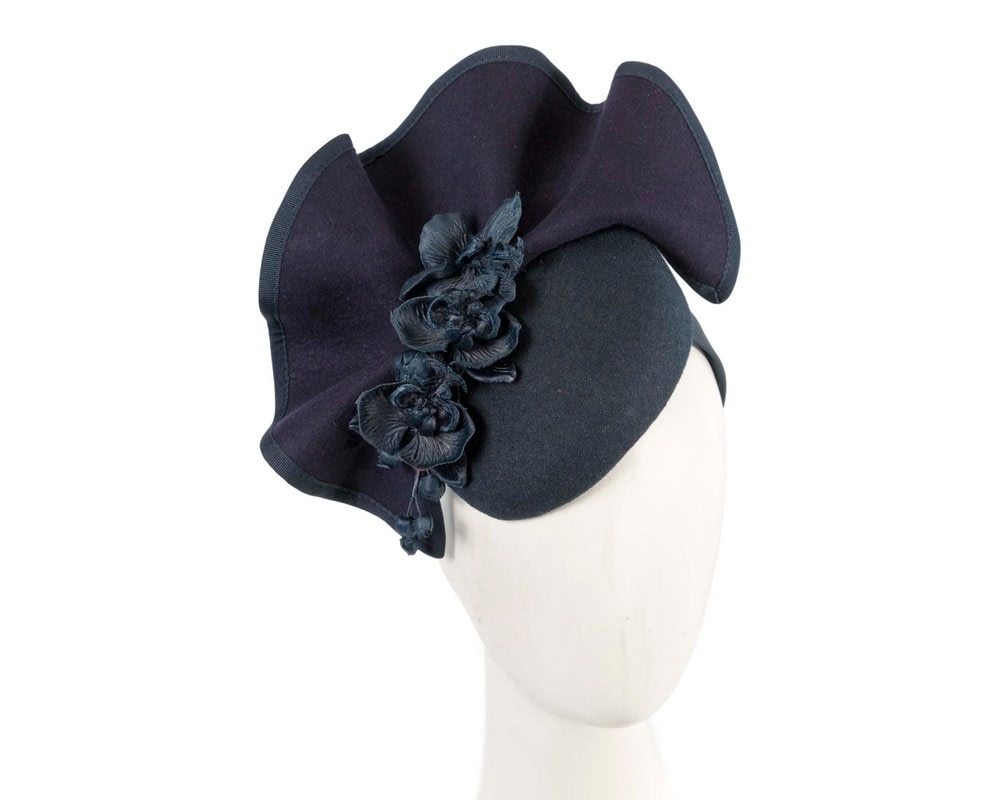 Fascinators Online - Bespoke navy racing fascinator by Fillies Collection