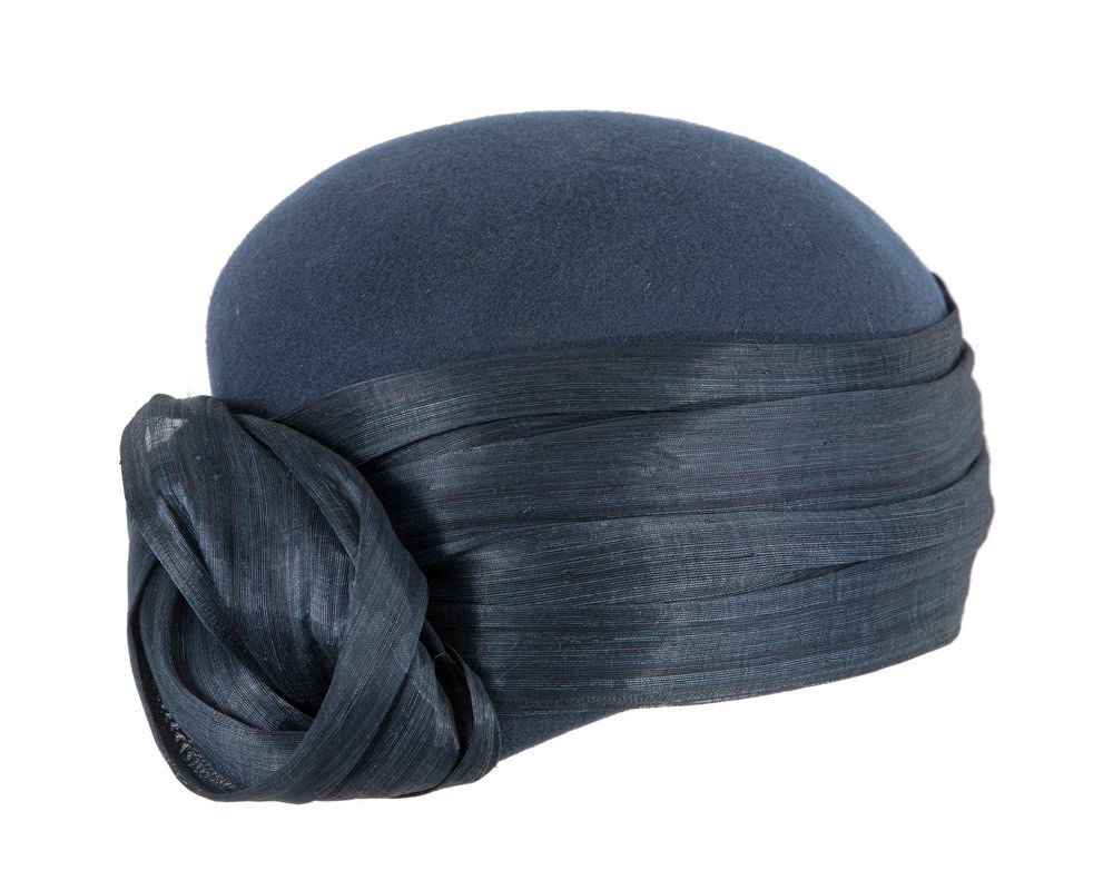 Fascinators Online - Elegant Navy Hat by Fillies Collection