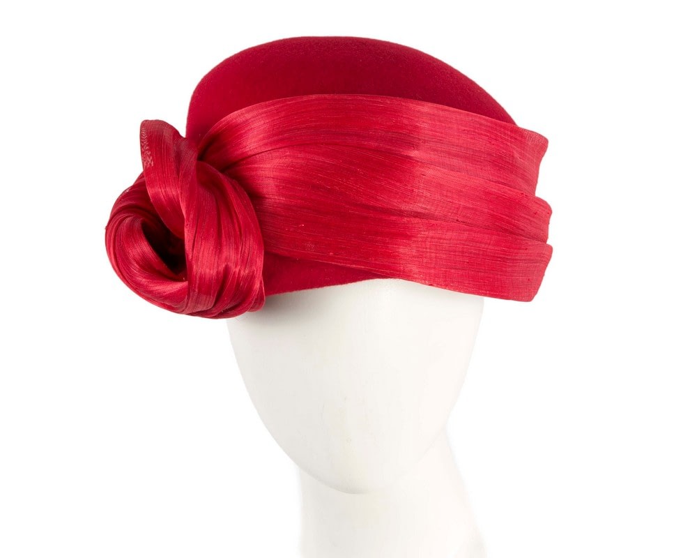 Fascinators Online - Elegant Red Hat by Fillies Collection