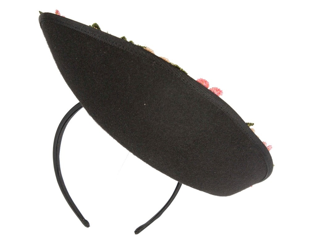 Black Floral Fascinator with Embroidered Lace - Fillies Collection - Fascinators Online Black Floral Fascinator with Embroidered Lace - Fillies Collection - Image 6