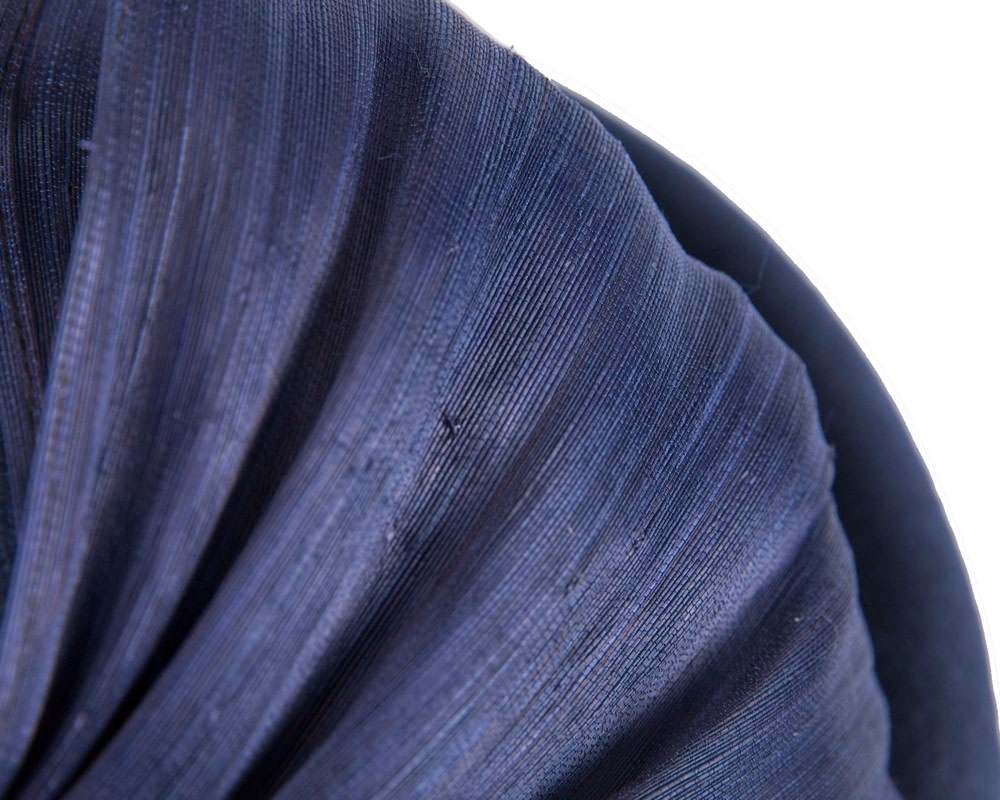 Bold Navy Felt Hat with Silk Abaca Bow - Fascinators Online Bold Navy Felt Hat with Silk Abaca Bow - Image 5