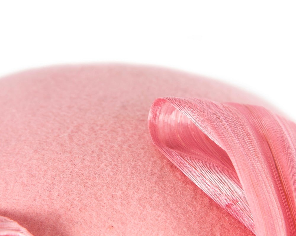 Bold Pink Felt Hat with Silk Abaca Bow - Image 5