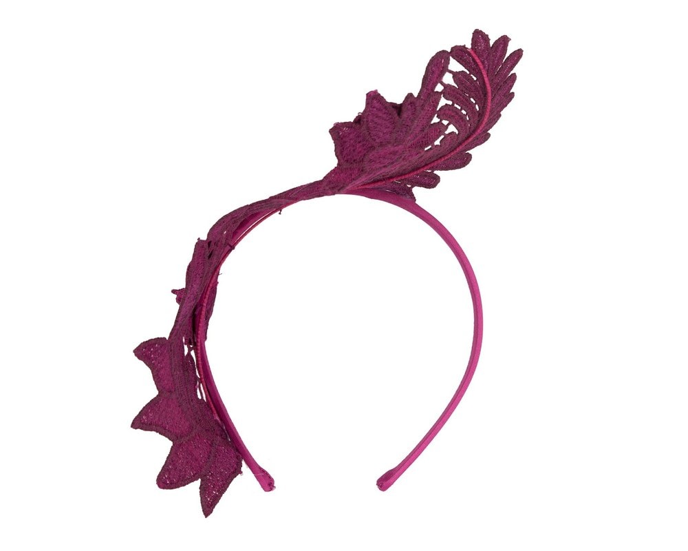 Stylish Wine Crown Lace Fascinator by Max Alexander - Image 4