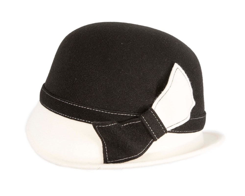 Black and Cream two-tone winter fashion hat - Fascinators Online Black and Cream two-tone winter fashion hat - Image 4