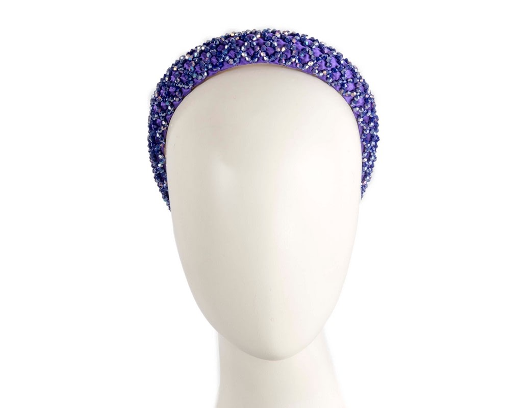 Fascinators Online - Fashion sparkling purple fascinator headband