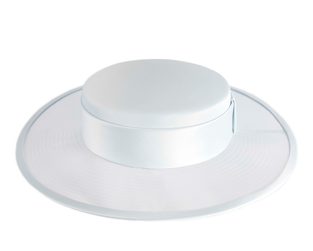 Light Blue boater hat by Cupids Millinery Melbourne - Image 4