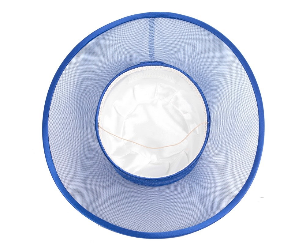 Royal Blue boater hat by Cupids Millinery Melbourne - Fascinators Online Royal Blue boater hat by Cupids Millinery Melbourne - Image 4