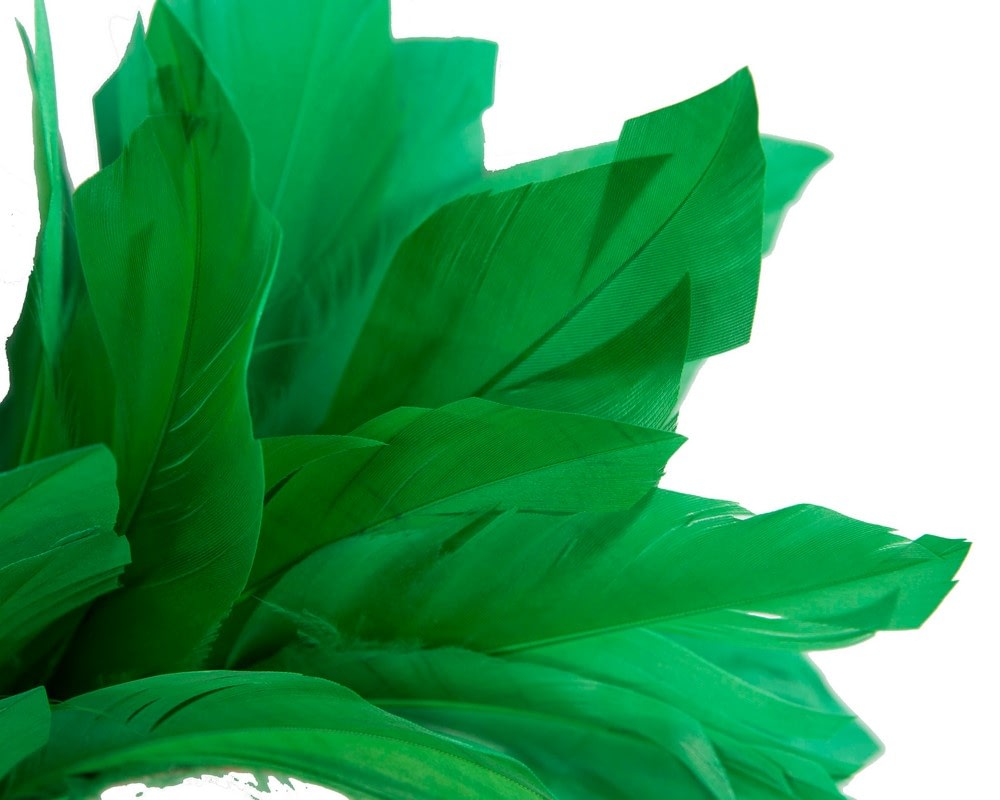 Green feather bunch fascinator by Max Alexander - Image 3