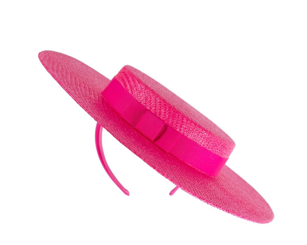Max Alexander Fuchsia Boater Hat - Fascinators Online Max Alexander Fuchsia Boater Hat - Image 5