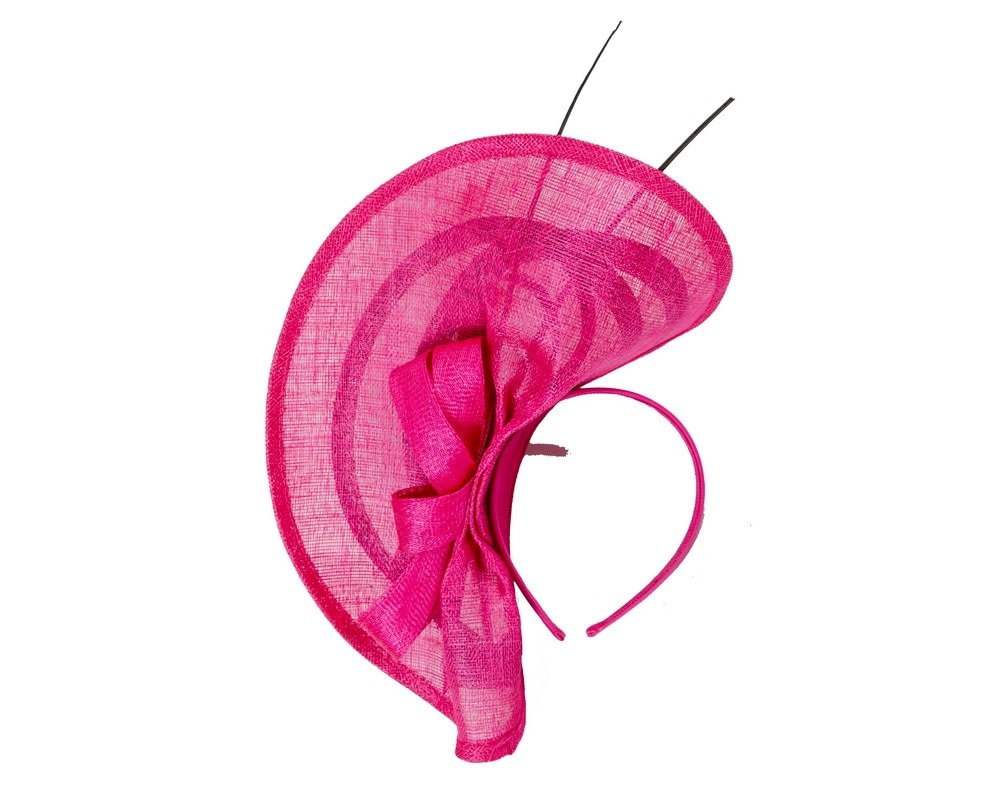 Elegant Fuchsia and Black Sinamay Fascinator by Max Alexander - Image 4