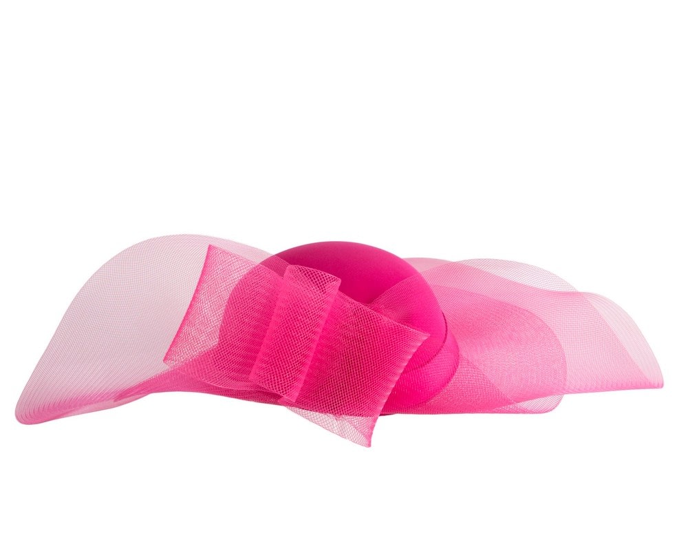 Custom made fuchsia wide brim hat by Fillies Collection - Image 5