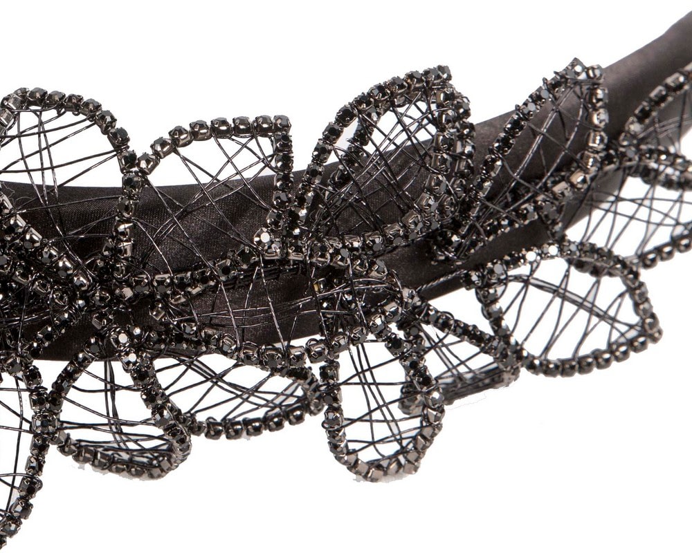 Elegant Black Leaf Fascinator Headband by Fillies Collection - Fascinators Online Elegant Black Leaf Fascinator Headband by Fillies Collection - Image 4